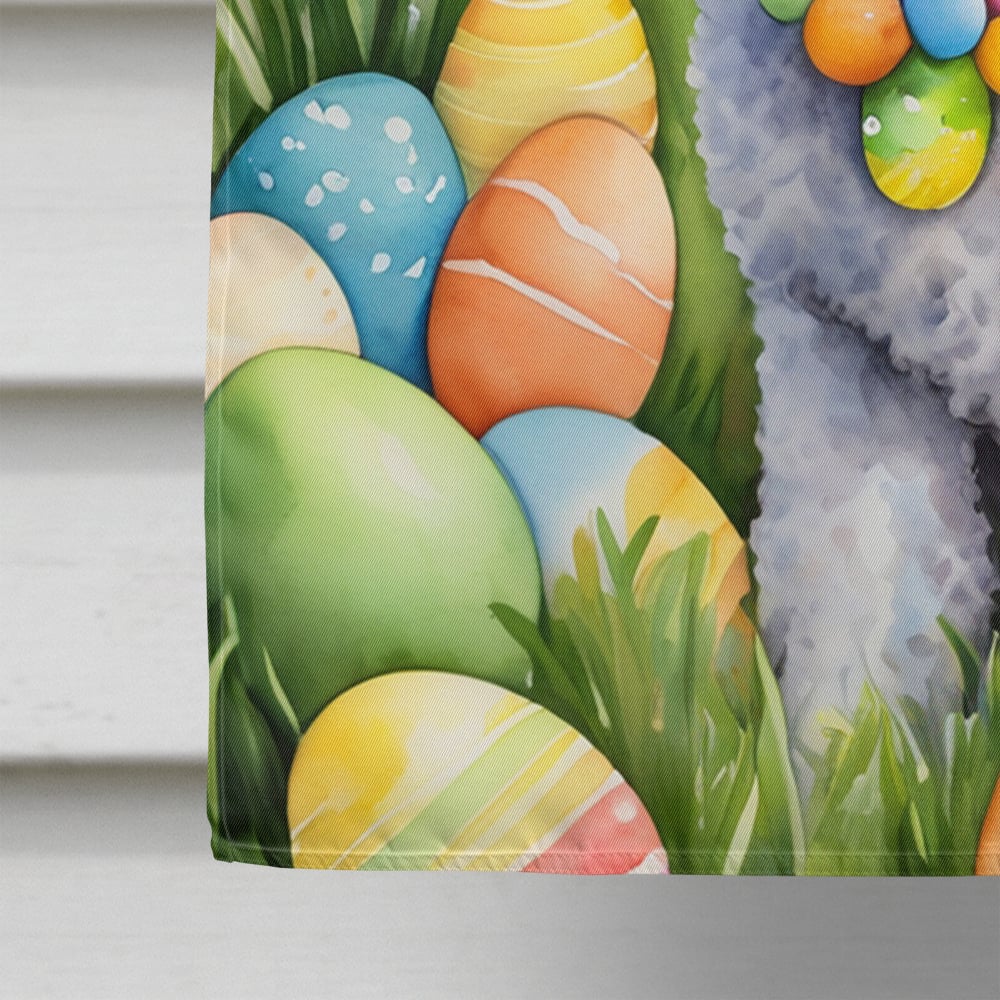 White Poodle Easter Egg Hunt House Flag 28 in x 40 in