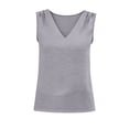 thumbnail image 4 of Cilsoka Dressy Tank Tops for Women V Neck Pleated Sleeveless Shirts Summer Casual Blouses Loose Fit Beach Clothes, 4 of 5