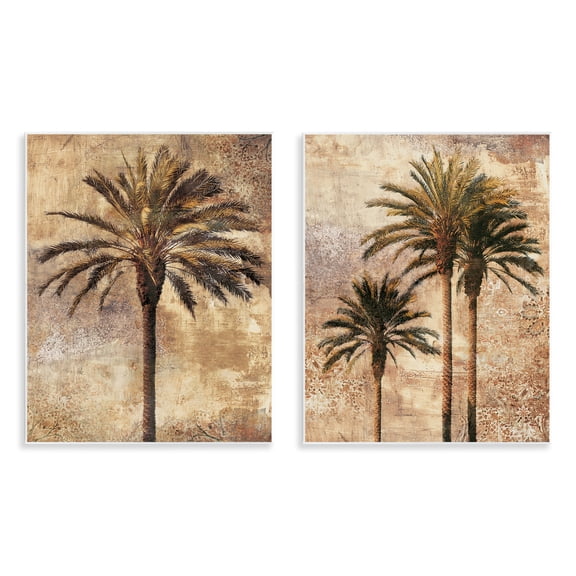 Stupell Industries Arching Palm Leaves Plants & Flowers Photography Unframed Art Print Wall Art, 11 x 14, Set of 2