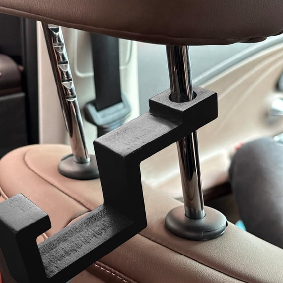 Hard Hat Holder for Truck Seat Bamboo Hard Hat Hook for Seatback, Headrest Hooks for Car, Portable Hard Hat Hanger, Holds Hard Hat and Vest with Ease