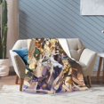 thumbnail image 5 of Genshin Impact Bed Blanket Air Conditioner Quilt Ultra Soft Flannel Blanket All Season Fuzzy Blanket Reversible Fluffy Plush Blanket 50"X40", 5 of 7