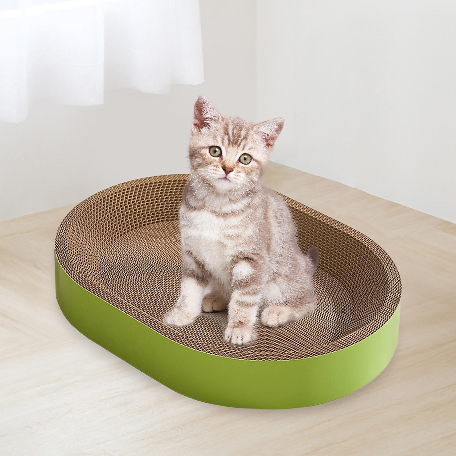 TOOYFUL Cat Scratcher Cardboard Scratch Pad ounge Sleeping for Indoor Cats Furniture Protector Rest Corrugated Scratching Board L Green