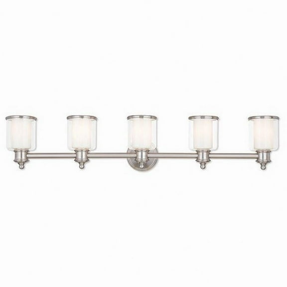 5 Light Bathroom Light in Traditional Style 45.5 inches Wide By 9 inches High-Brushed Nickel Finish Bailey Street Home 218-Bel-2120418