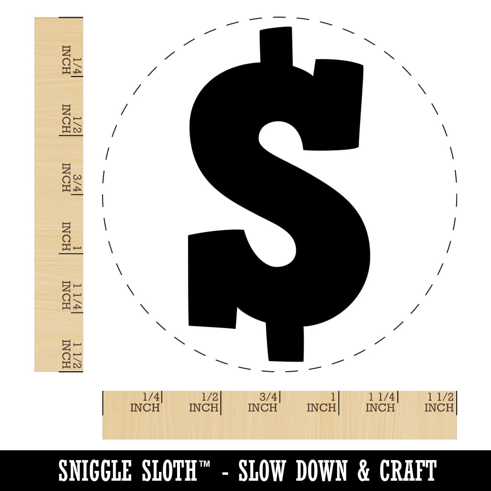 Dollar Sign Money Symbol Self-Inking Rubber Stamp Ink Stamper - Black Ink - Large 1-1/2 Inch