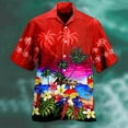thumbnail image 2 of Mens T-shirts Men's Spring/ summer Fashion Casual Parrot Print Party Beach Loose Print Short Sleeve Shirt Ski Long Sleeve Shirt Men Business Casual Tees Men Scrub Long Undershirt under Scrub Red L, 2 of 4