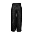 thumbnail image 4 of Women's Sequin Wide Leg Pants High Waisted Solid Color Dance Pants Loose for Night Out Glitter Trousers Clubwear Party Sparkly Pants, 4 of 9