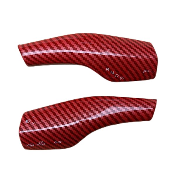 Cubierta de protección de cambio de volante para Tesla modelo 3/Y (fibra roja brillante) Tmvgtek Accesorios para autos y motos