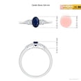 thumbnail image 4 of ANGARA Natural Oval Blue Sapphire Three Stone Ring with Pear Diamonds in 14K White Gold for Women (Size-6x4mm) | September Birthstone, Anniversary, Jewelry Gift for Women | Natural Blue Sapphire Ring, 4 of 9