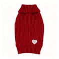 thumbnail image 6 of Zynoxe Small Dog Sweater Warm Comfy Knit Ribbed Winter Sweaters Solid Color Turtleneck Love Heart Print Winter Clothes, 6 of 6