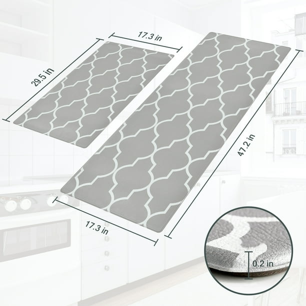 WeGuard 2Pcs Kitchen Mat Cushioned AntiFatigue Floor Mat, Waterproof