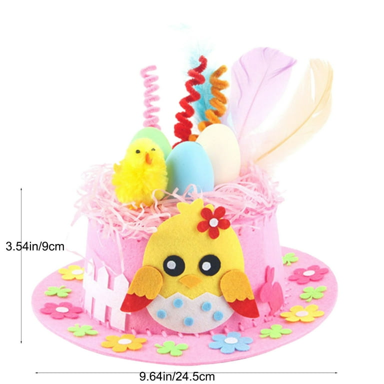 DIY Easter Bonnet Kit, DIY Bunny Hat for Unfinished Craft Set with