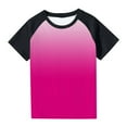 thumbnail image 2 of ZyeKqe Boys Girls T Shirts Toddler Crewneck Short Sleeve Shirts Gradient Color Loose Fitted Summer Tops, 2 of 9