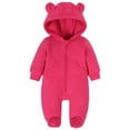 thumbnail image 2 of Zshosam Newborn Girl Clothes Baby Newborn Baby Winter Snowsuit Thick Romper Footie Double Zip Hooded Jumpsuit Fleece Coat Infant Boy Girl Size 12 18 Months,(Hot Pink 12-18 Months), 2 of 7