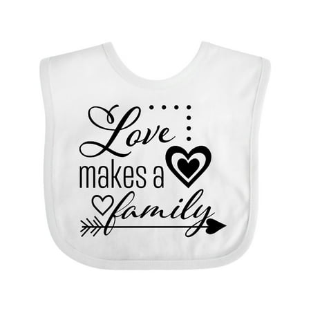 

Inktastic Love Makes a Family- hearts and arrow Gift Baby Boy or Baby Girl Bib