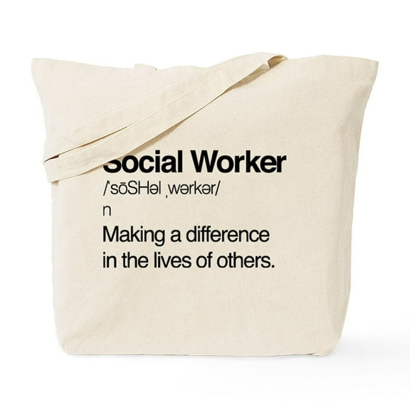 CafePress - Social Worker Definition Tote Bag - Unisex Canvas Tote Bag, Beige, 1-Piece