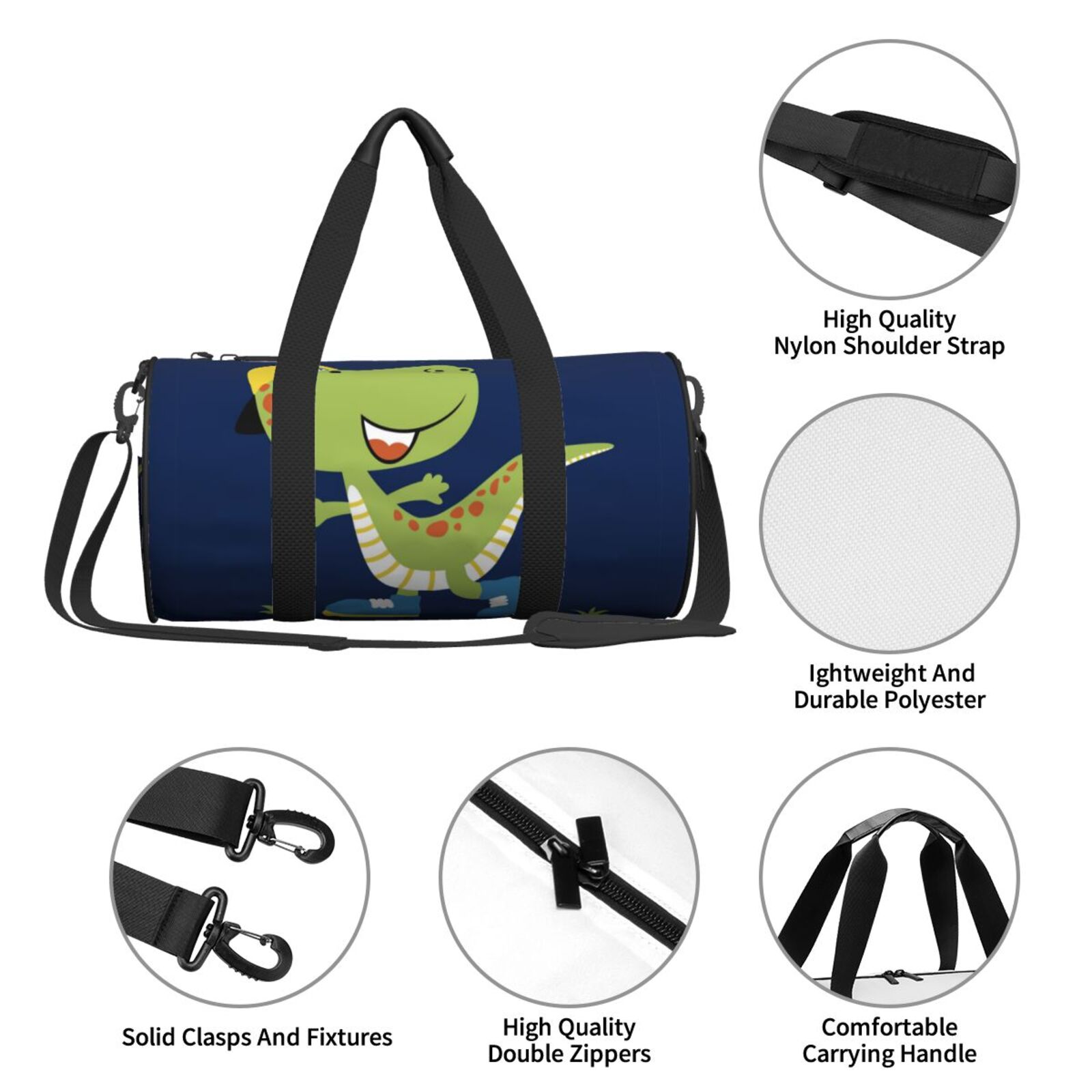 Vsdgher Dino Playing Roller Skate 45L Foldable Duffel Bag, Sports Gym Bag,Overnight Bag, Portable Weekender Bag for Airplanes