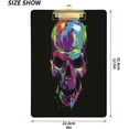 thumbnail image 2 of FMSHPON Skull in Color Paint Clipboard Hardboard Wood Nursing Clip Board and Pull for Standard A4 Letter 13x9 inches, 2 of 7