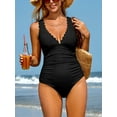 thumbnail image 6 of Sociala Tummy Control One Piece Monikini Swimwear for Womens V Neck Bath Suit Backless Swimwear, 6 of 6