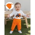 thumbnail image 5 of BemeyourBBs Baby Boy Halloween Outfit Pumpkin Truck Long Sleeve Romper Pants Hat, 5 of 9
