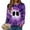 Purple, variant on Towmus Women's Halloween Shirts 2025 Fall Tunic Tops Crewneck Blouses Print Long Sleeve Funny Sweatshirts