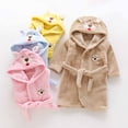 thumbnail image 1 of JDQJBZ Kids Pajama Toddler Flannel Hooded Robe With Belt Plush Bathrobe For Baby Boy And Girl, 1 of 3