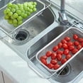 thumbnail image 5 of 1 Set Stainless Steel Over Sink Colander with Telescopic Handle - Metal Mesh Strainer Basket for Washing Fruits & Vegetables, 5 of 6