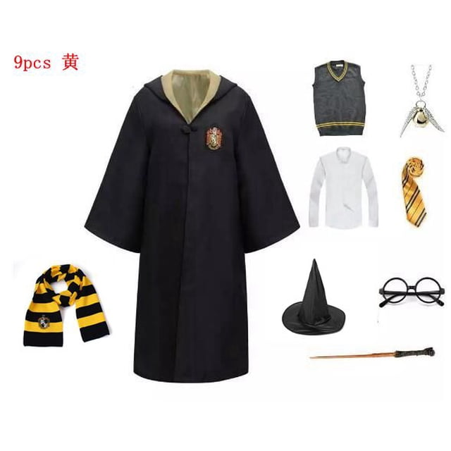 Disfraz de Hermione Granger para mujer, uniforme escolar, capa, disfraz de Halloween