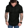 thumbnail image 1 of UKAP Sweatshirts pour Hommes Sweat à Capuche à Cordon Manches Longues Coupe Régulière Automne Manches Courtes Noir TG, 1 of 2