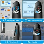 QQV Presentation Clicker, 2-in-1 USB Type C Powerpoint Clicker,Wireless PowerPoint Remote for PowerPoint with Hyperlink & Volume Control PowerPoint Slide Advancer for Mac, Computer, Laptop