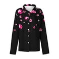 thumbnail image 7 of Plus Size Womens Shirts Graphic Printed Button Down Lapel Collared Tops Long Sleeve Loose Casual Dressy Blouses (2XL, Black), 7 of 7