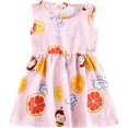 thumbnail image 1 of LAICAIW Robe d'Été Fine Sans Manches à Col Rond Imprimé Mode Mignon pour Filles Robe de Princesse Robe Longue de Fête pour Filles (Rose, 6-7 Ans), 1 of 7