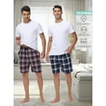 thumbnail image 5 of Xidunhg Men's 3-Pack Woven Pajama Shorts 100% Cotton Plaid Sleep Lounge Shorts with Button Fly M, 5 of 10