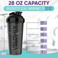 thumbnail image 3 of VELOMIX Botellas mezcladoras de proteínas de 28 onzas para mezclas de proteínas con batidor de alambre, vasos mezcladores a prueba de fugas para batidos de proteínas y preentrenamiento | Botella mezcl, 3 of 5
