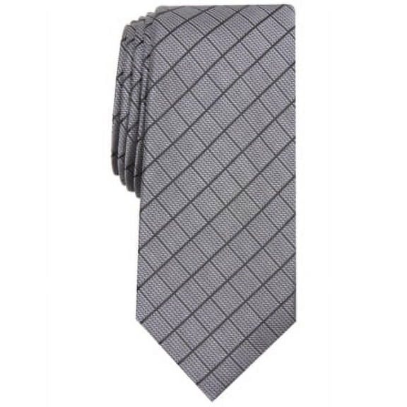 Alfani Mens Tie Necktie One Size Grey Argyle/Diamond