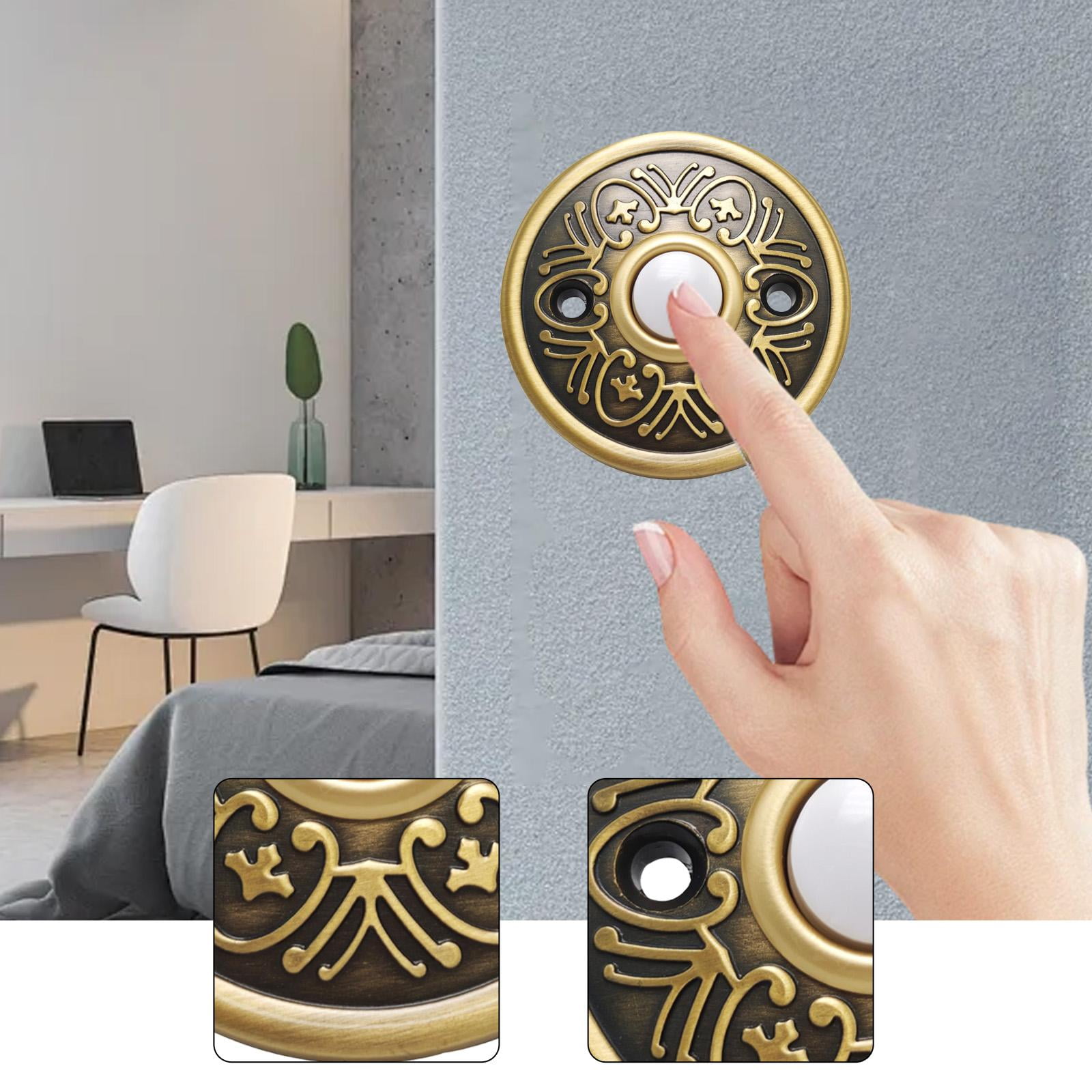 Doorbell Button Wired Doorbell Push Button Brass Heavy Duty Door Ringing Button Sleek Metal Construction for Home Office