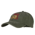 thumbnail image 2 of Number 1 Dad Outline Embroidered Big Size Washed Cap - Olive XL-3XL, 2 of 5
