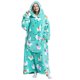 thumbnail image 1 of Manta usable para mujer, sudadera con capucha de gran tamaño con estampado informal de Franela suave para el hogar, con bolsillo para lectura tipo 1, tamaño libre, 1 of 6