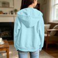 thumbnail image 2 of Hoodies for Girls Black Zip up Sweatshirts OverSized Preppy Tops Long Sleeve Baggy Pullover Y2k Jacket (Sky Blue,11-12 Years), 2 of 5