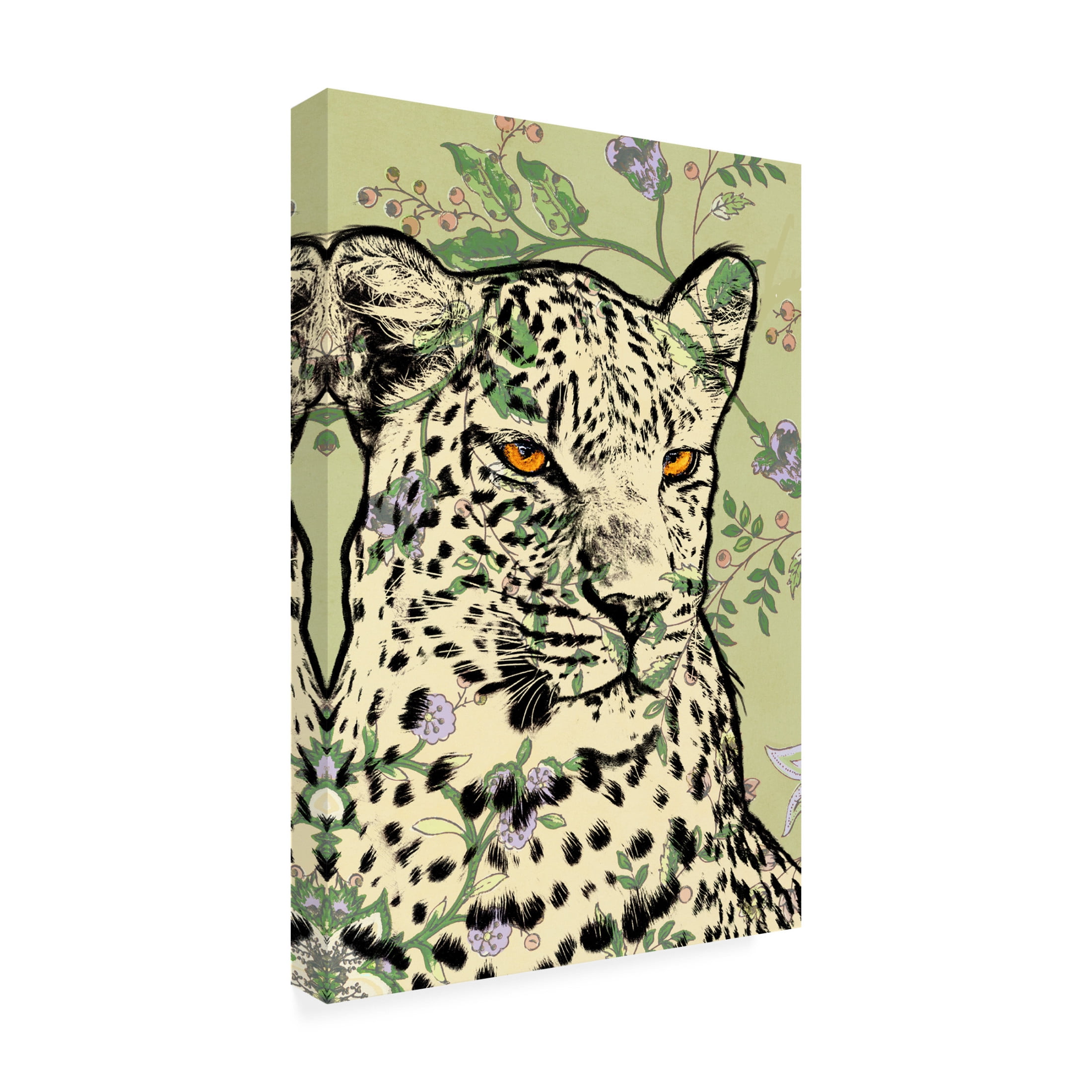 Canvas Wall Art - Dean Russo 'Wallpaper Jaquar' Wall Art for Living Room, Bedroom, or Office Décor by Trademark Fine Art - 22 x 32 Inches