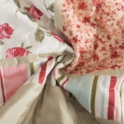 EWAYBY King Quilt Bedding Set 3-Piece Bedspread Coverlet Set Reversible Floral Patchwork Quilt Sets, Pumpkin