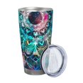 thumbnail image 2 of Cauagu Watercolor Mandala Pattern 20oz Tumbler,Stainless Steel Vacuum Insulated Tumbler with Lid Durable Insulated Coffee Mug Thermal Cup with Splash Proof Sliding Lid-Straw Three-piece Set, 2 of 8