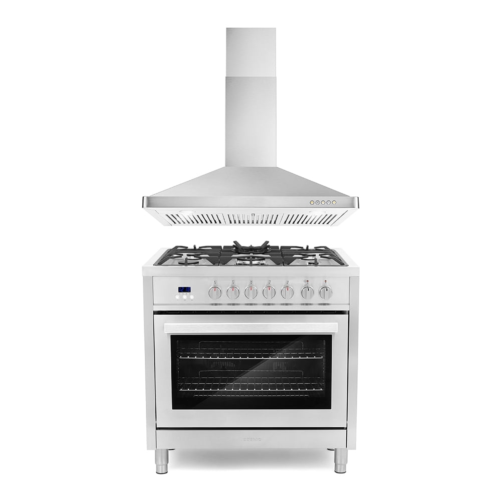 Cosmo 2 Piece Kitchen Appliance Package with 36" Freestanding 220/240V