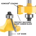 thumbnail image 4 of KOWOOD Router Bits Sets of 35B Pieces 1/4 Shank Router Bit Set T Shape Wood Milling Cutter, 4 of 6