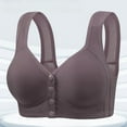 thumbnail image 3 of VISALY Front Closure Bras for Women, New Breathable Hole Cup Front Button Mother Underwear Summer Gathering Back with out Ring Adjustment Large Size Bra, Wireless Bra, Bras (Gray, 80), 3 of 10