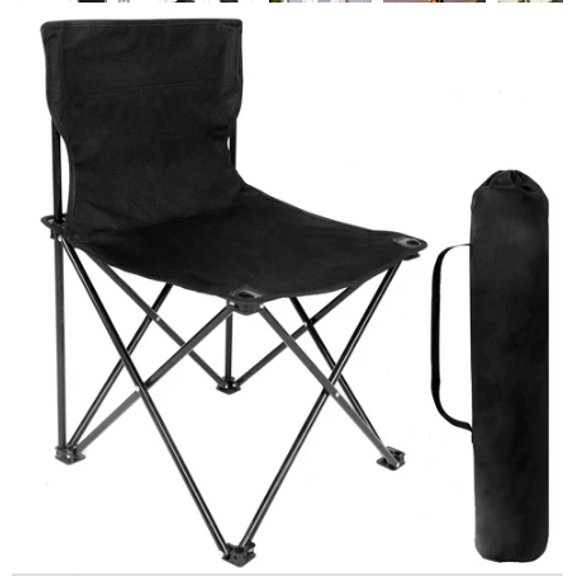 YKITRD Foldable Camping Cot for Adults - Elegant Bed Chair with Storage Pockets, Oxford Fabric and Steel Frame - Lightweight, Portable and Breathable - Black, 330 lb Capacity