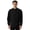 Black, variant on Dolkfu Striped Men Shirt Henley Golf Shirts Band Collar Long Sleeve Button Men Polos L