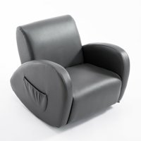 20" Kids Sofa Side Pocket Armchair Rocking Recliner PU Furniture Lazybones Grey