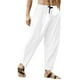 thumbnail image 1 of Pantalones de playa Cagnkofi para hombre, informales, de lino y algodón, de color liso, holgados, a la moda, 1 of 8