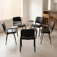 thumbnail image 5 of Guyou Set of 5 Black Stackable Conference Room Chairs with Flip-up Tablet Arm, Leather Reception Chair with Back, Ergonomic Office Chairs, Visitor Chairs for Conference Room Training Room School, 5 of 12