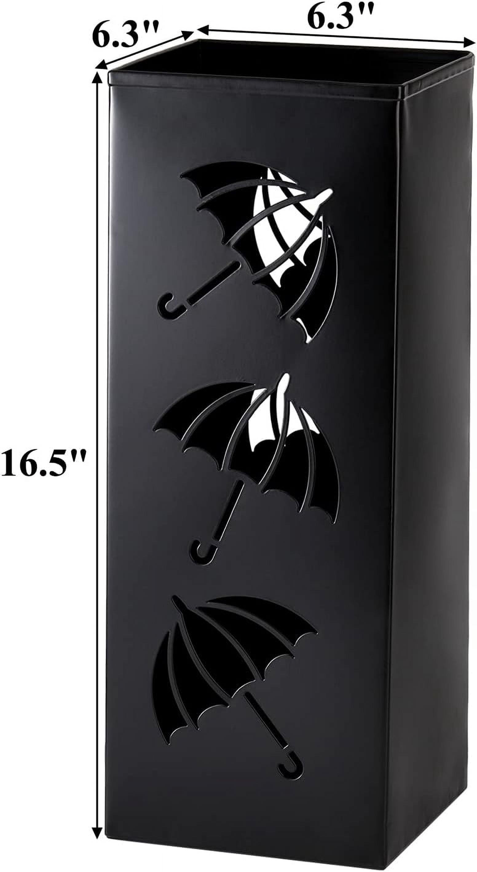 Metal Umbrella Holder, Square Umbrella Stand Rack for Entryway, 6.3" x 6.3" x 16.5", Black